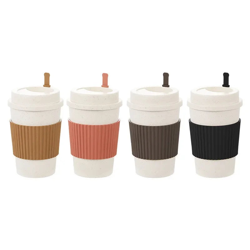 450ML Wheat Straw Travel Mug – Leak-Proof & Dishwasher Safe