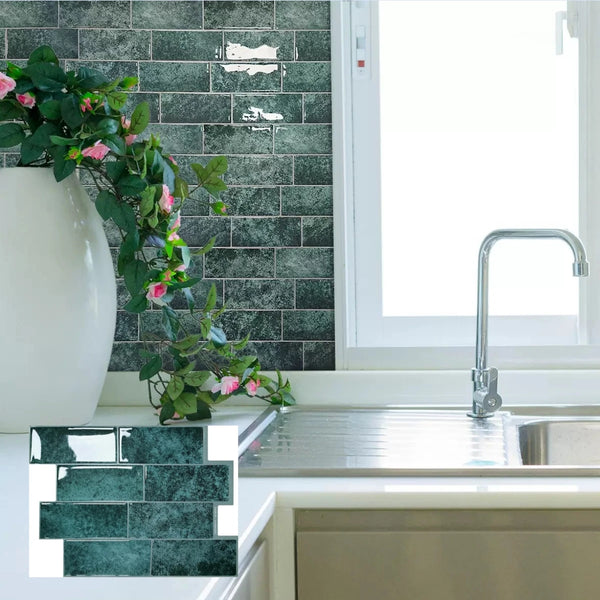 Amazonia Green – 3D Peel & Stick Wall Tiles (10 or 20 pcs)