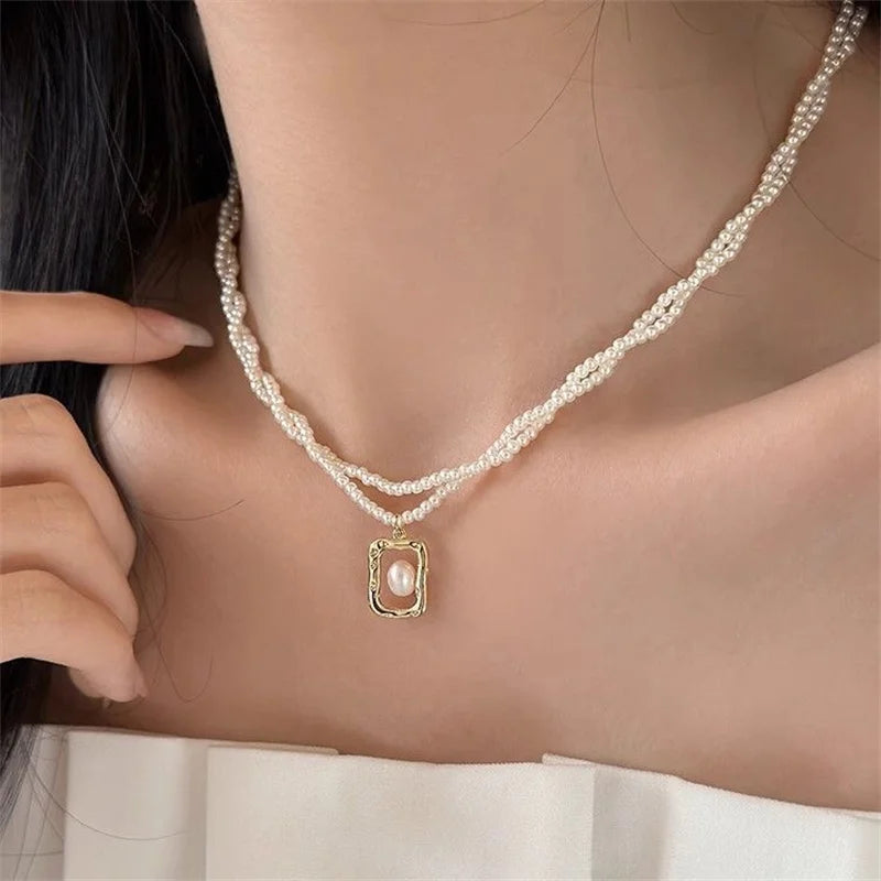 Pearl Choker – Double-Strand Necklace with Magnetic Clasp