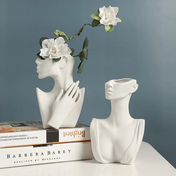 Modern Body Art Vase – Nordic Ceramic Sculpture for Flowers