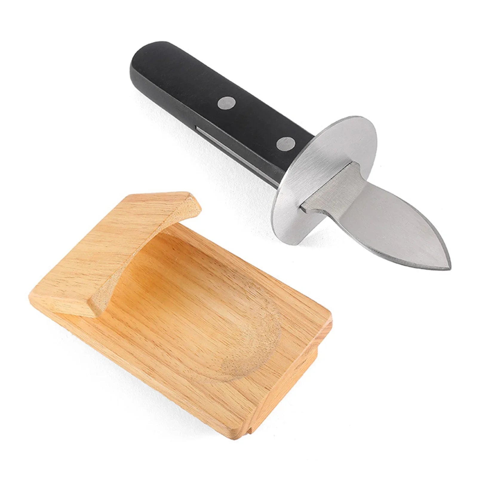 Premium Oyster Shucking Kit – Stainless Steel with Wood Handle