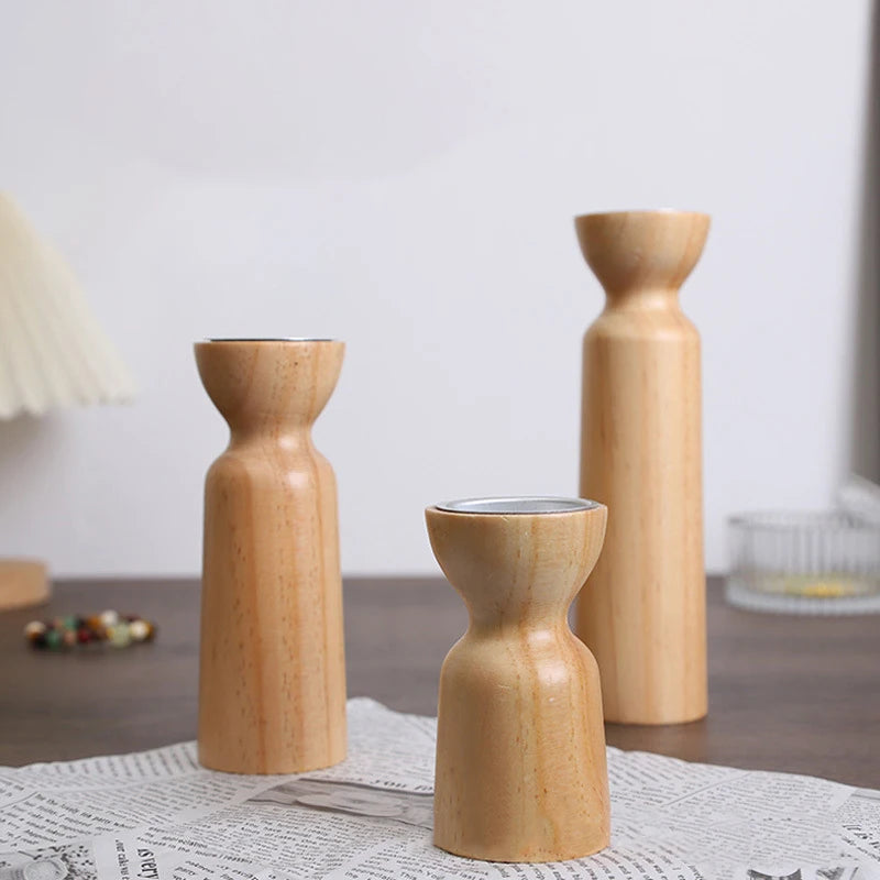 Vintage Wooden Candle Holders, Dining Tables, Weddings