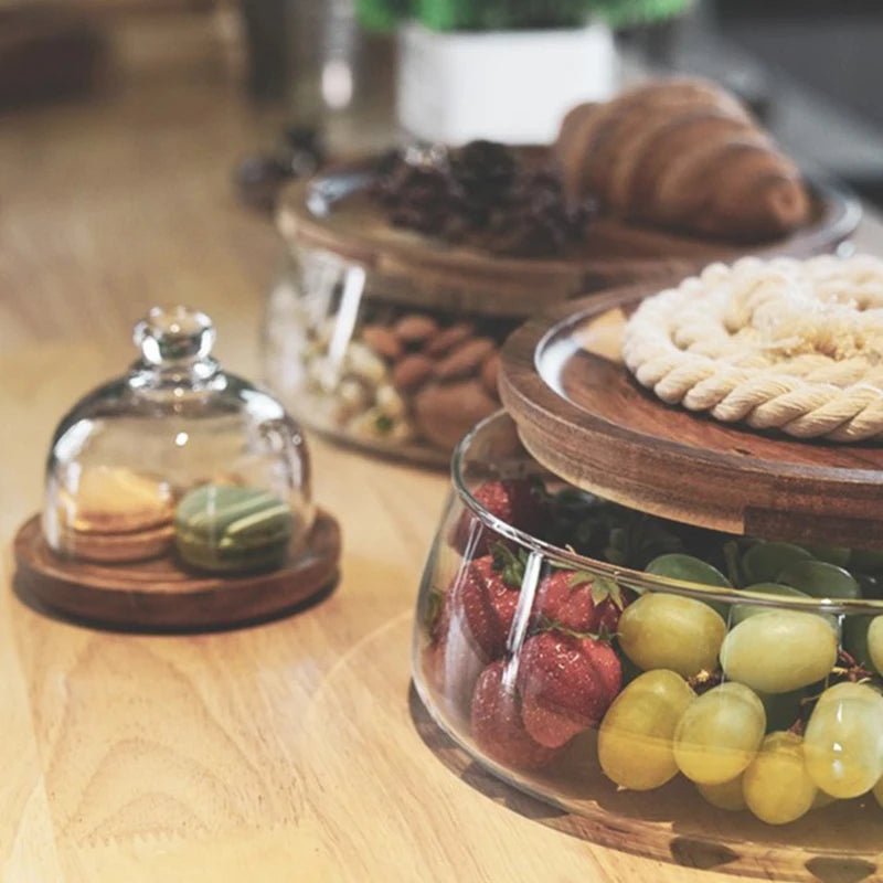 Glass Storage Containers with Wooden Lid – Kitchen Organizer