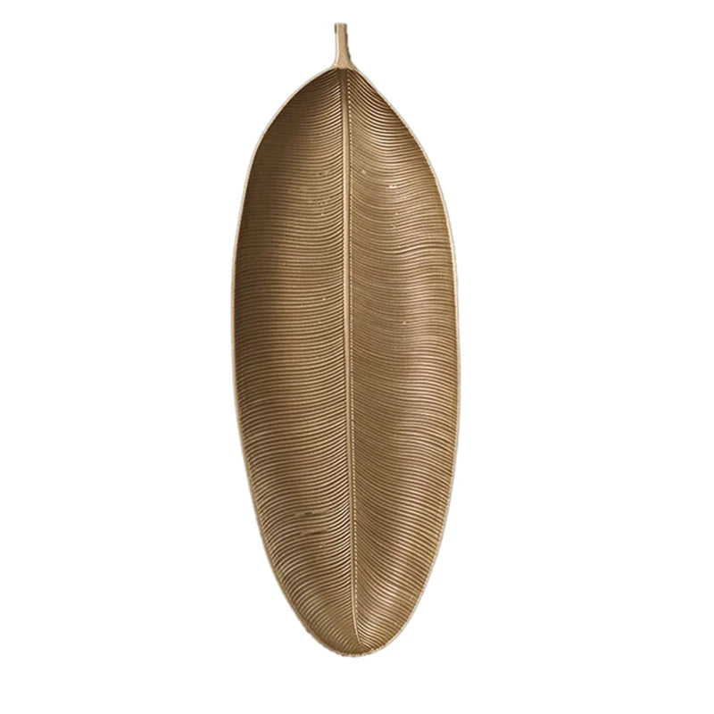 Nordic Gold Leaf Decorative Tray – Small Size