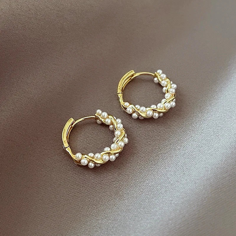 Minimalist Pearl Circle Earrings – Timeless & Versatile Women’s Jewelry