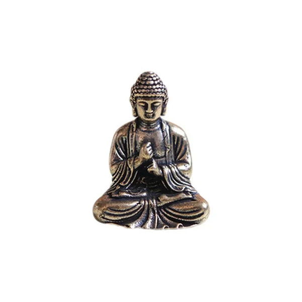Pocket Brass Buddha Statue – Mini Vintage Sitting Buddha Ornament