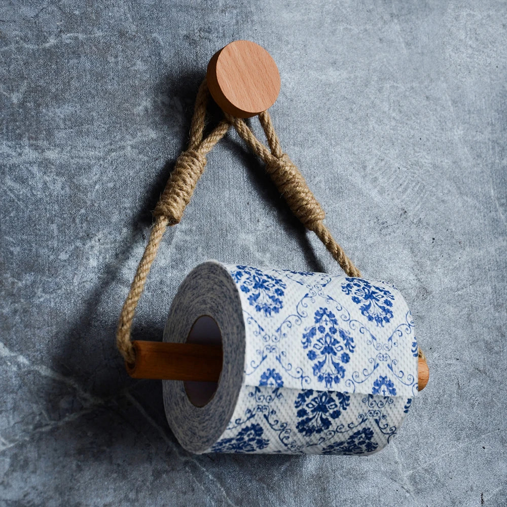 Wooden Wall-Mounted Toilet Paper Holder – Bathroom Accessory