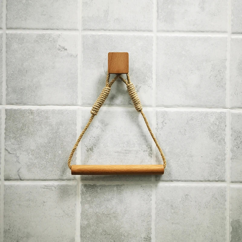 Wooden Wall-Mounted Toilet Paper Holder – Bathroom Accessory