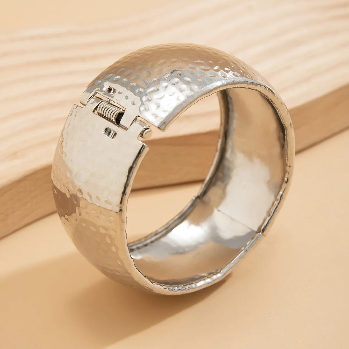 Bold Gold Cuff Bracelet – Irregular Glossy Bangle for Women & Men