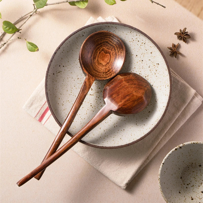 Japanese Ramen Spoon – Long-Handle Wooden Soup Ladle