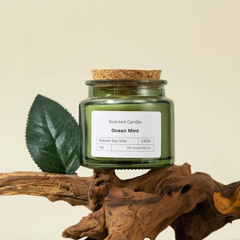 Green Soybean Wax Aromatherapy Candle – Smokeless Glass Cup