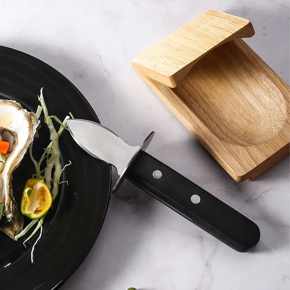 Premium Oyster Shucking Kit – Stainless Steel with Wood Handle