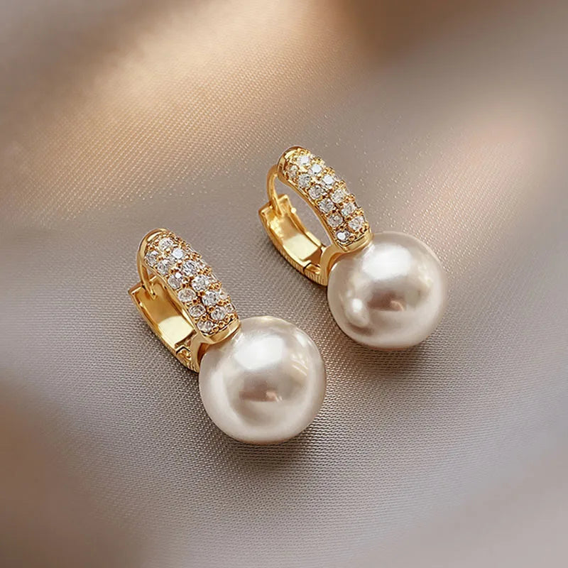 Minimalist Pearl Circle Earrings – Timeless & Versatile Women’s Jewelry