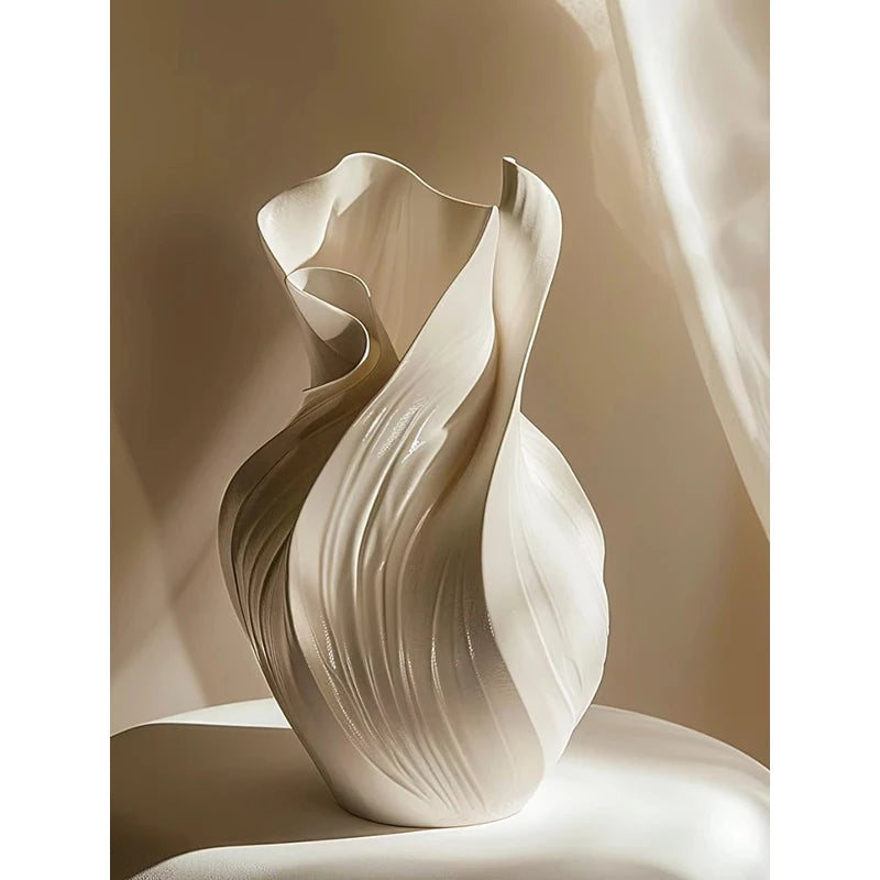 Nordic Ceramic Vase – Abstract Design