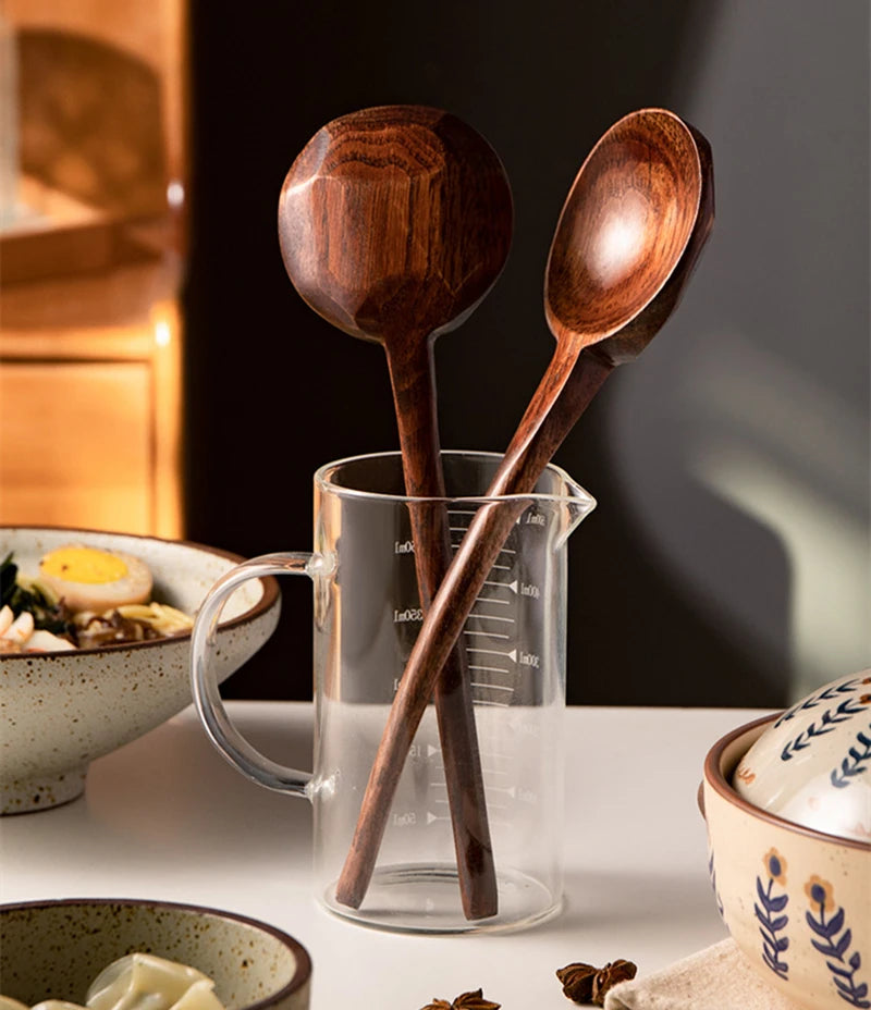 Japanese Ramen Spoon – Long-Handle Wooden Soup Ladle