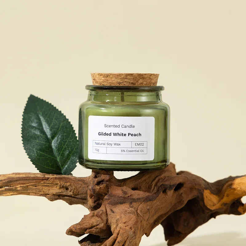 Green Soybean Wax Aromatherapy Candle – Smokeless Glass Cup