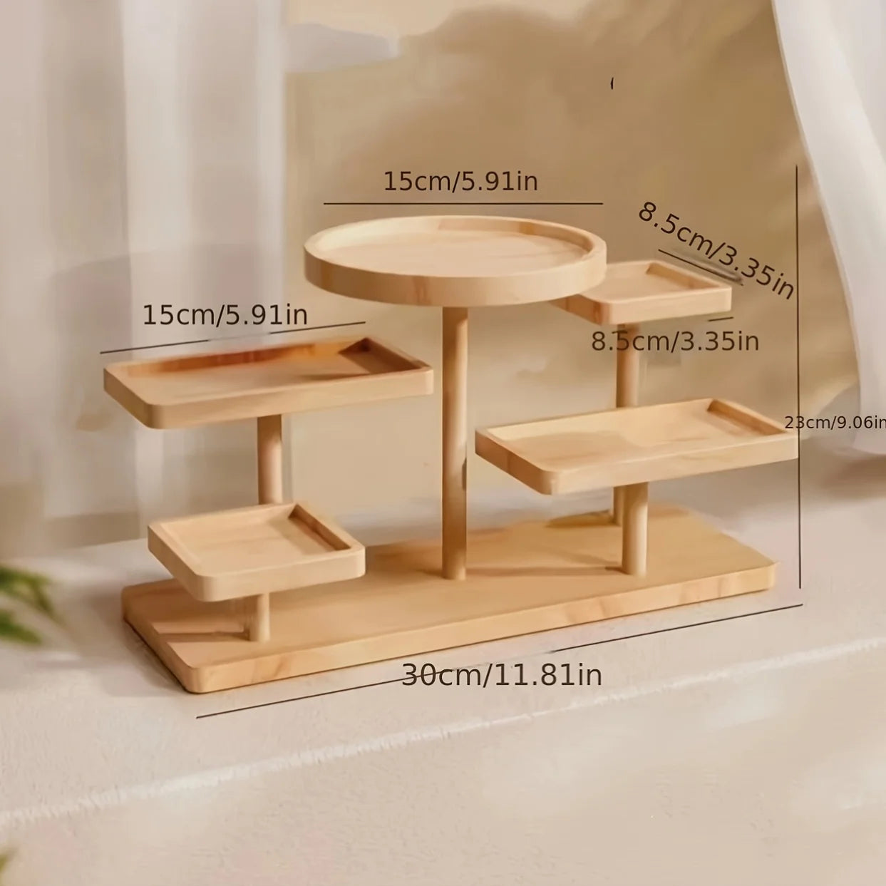 Wooden Multi-Layer Jewelry Display Rack – Bead Storage Organizer