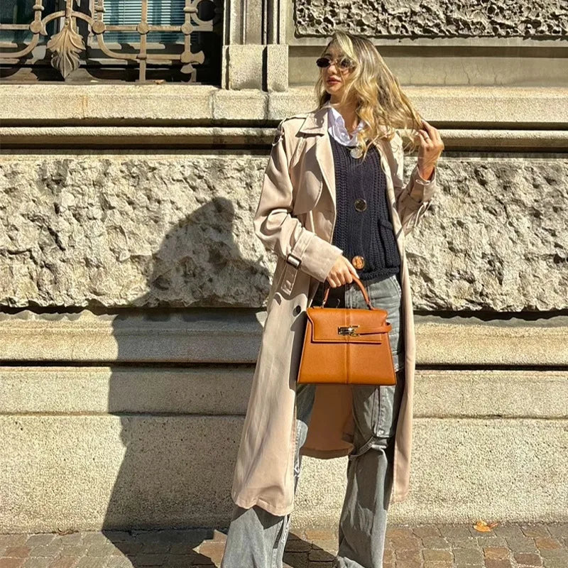 Trapezoidal Leather Women's Bag Versatile