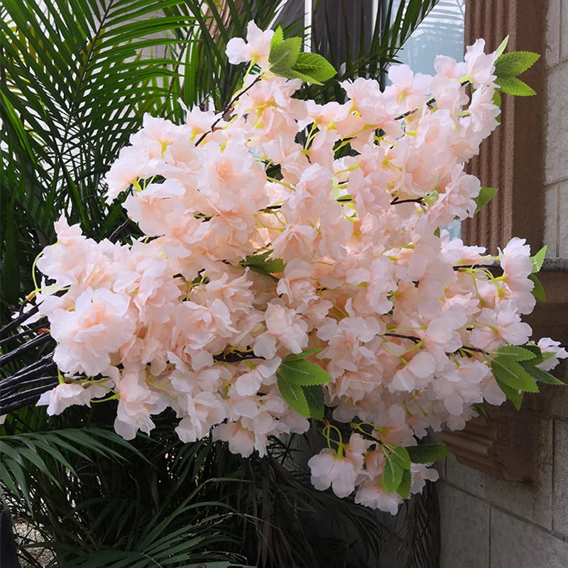 Artificial Cherry Blossom Branch – Soft Floral Decor for Living Room or Wedding