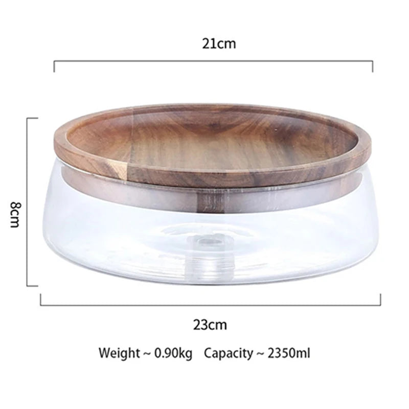 Glass Storage Containers with Wooden Lid – Kitchen Organizer