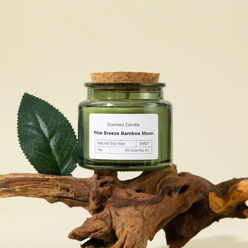 Green Soybean Wax Aromatherapy Candle – Smokeless Glass Cup