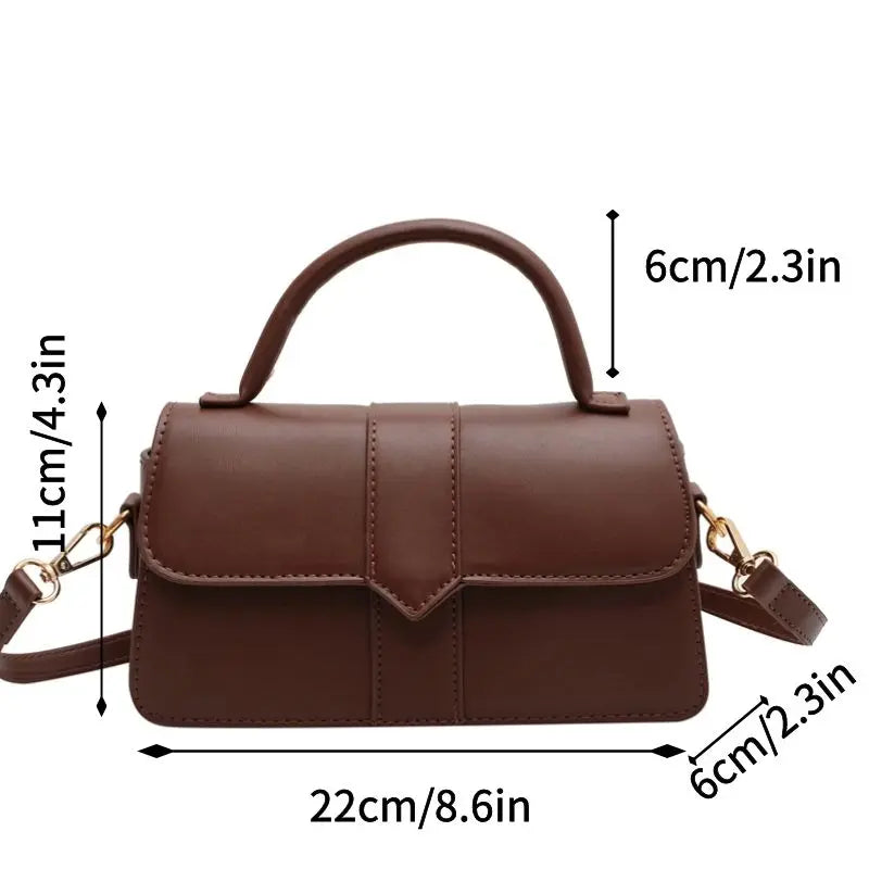 Black PU Leather Shoulder Bag – Vintage Crossbody Purse