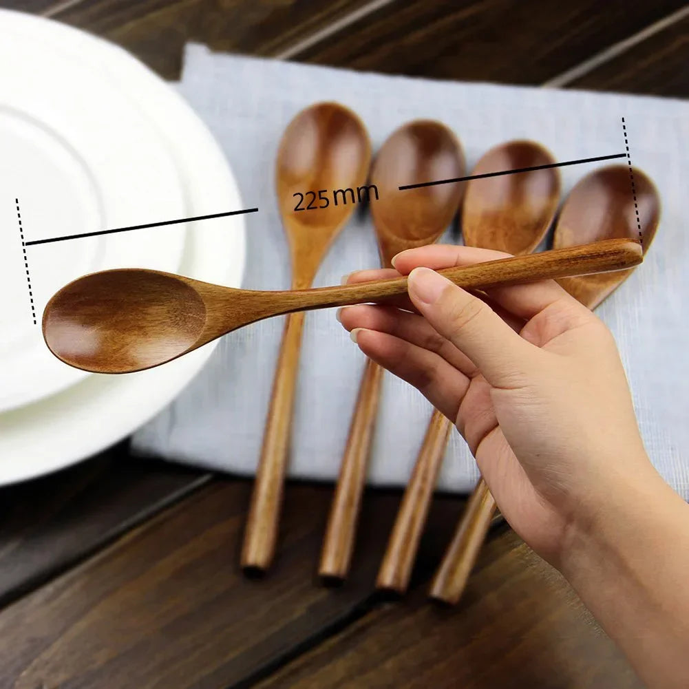 5-Piece Wooden Cutlery Set – Eco-Friendly Cooking Utensils