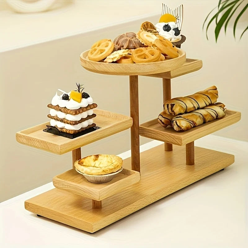 Wooden Multi-Layer Jewelry Display Rack – Bead Storage Organizer