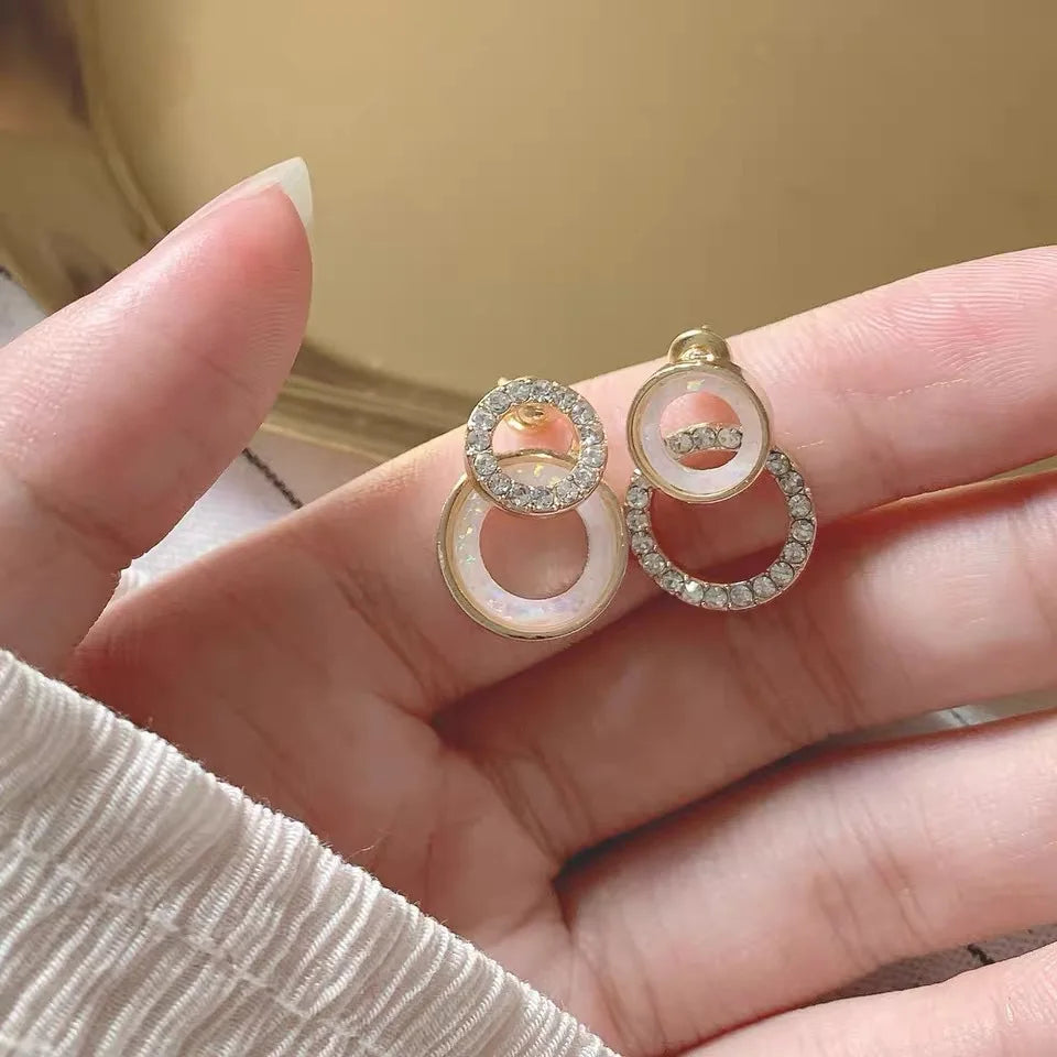 Vintage Zircon Cross Earrings