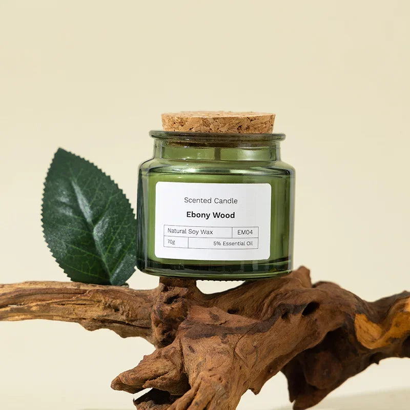Green Soybean Wax Aromatherapy Candle – Smokeless Glass Cup
