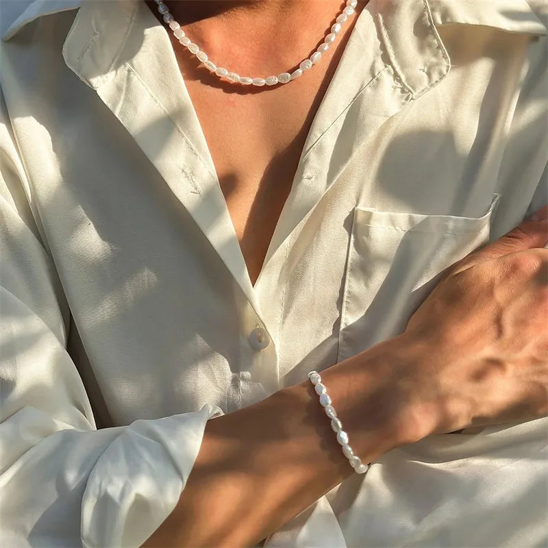 Elegant Pearl Beaded Choker – Vintage-Inspired Necklace for Women
