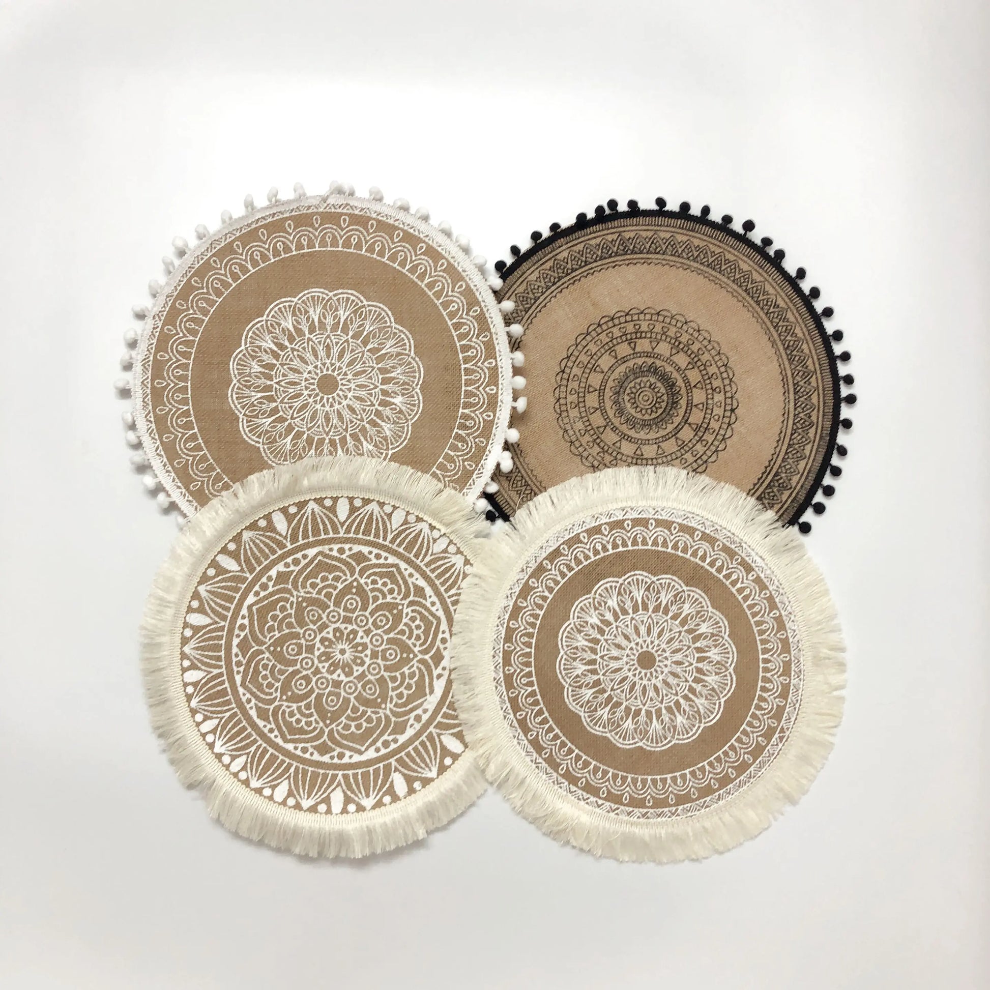 Boho Jute Placemats – 4- or 6-Piece Vintage Woven Table & Wall Mats