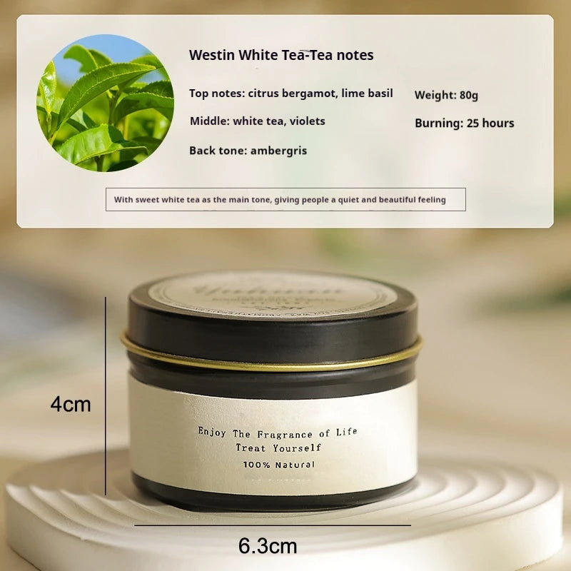 Black Tin Scented Candle – Wooden Wick & Citronella