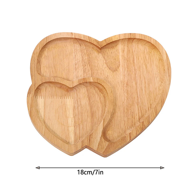 Heart-Shaped Wooden Snack Tray – Cheese & Dessert Board