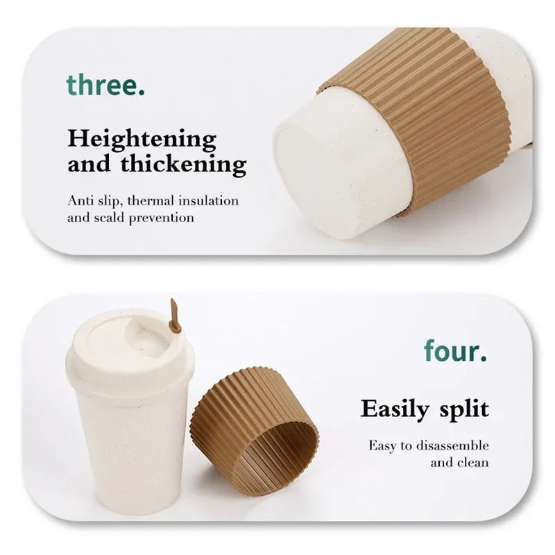 450ML Wheat Straw Travel Mug – Leak-Proof & Dishwasher Safe