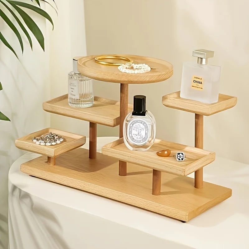 Wooden Multi-Layer Jewelry Display Rack – Bead Storage Organizer