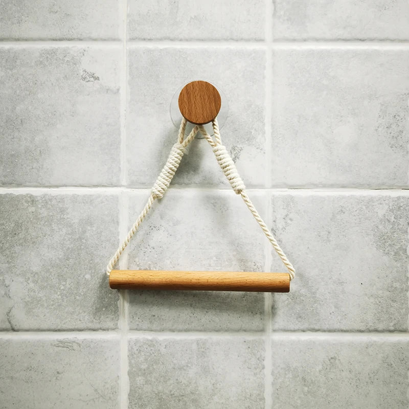 Wooden Wall-Mounted Toilet Paper Holder – Bathroom Accessory