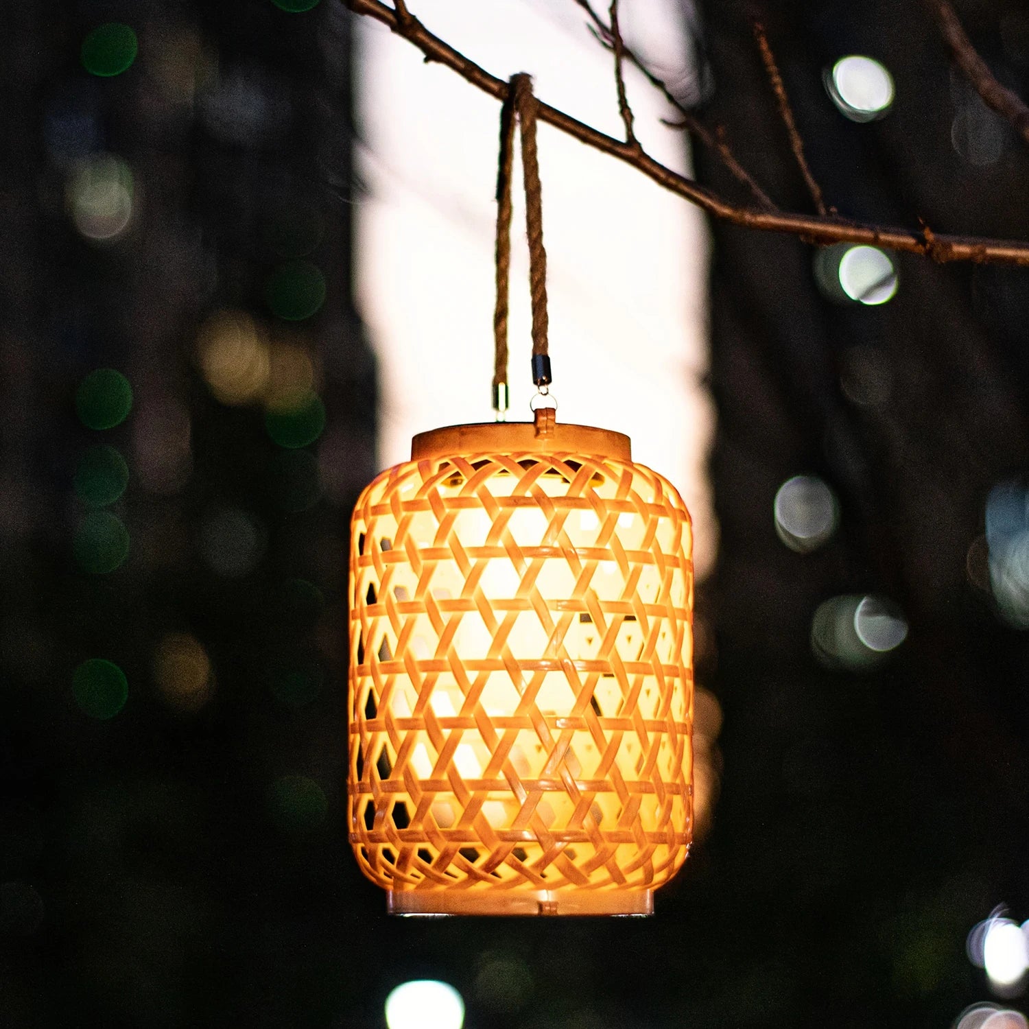 Solar Rattan Lantern – Waterproof & Rechargeable
