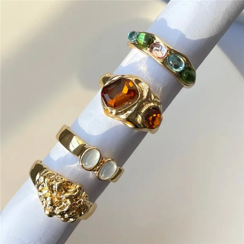 Brilliant Flow Ring Collection - 4-Ring Set