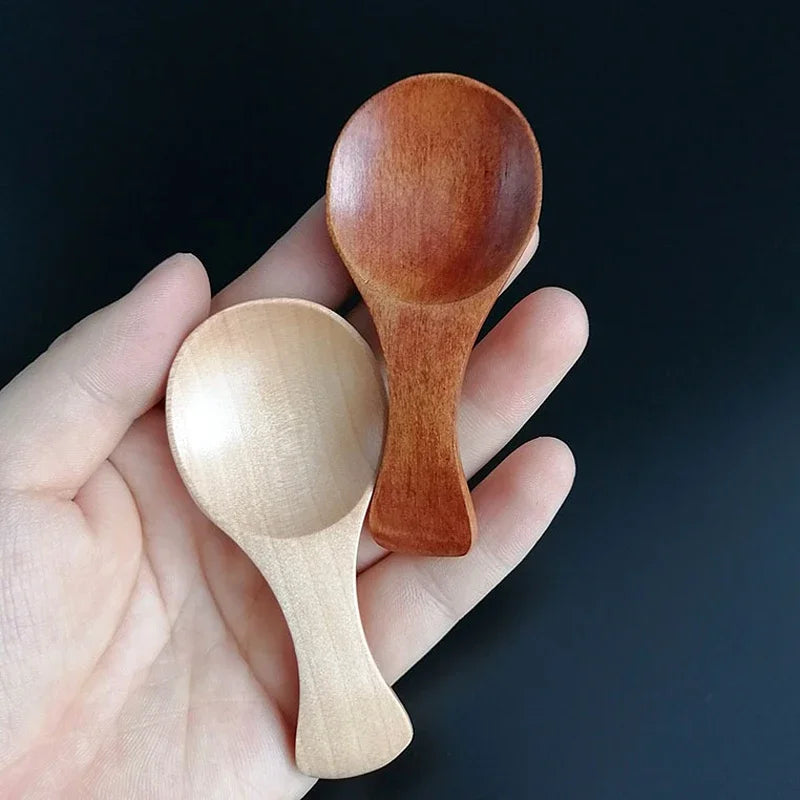 4pc Mini Wooden Spice Spoons – Condiment & Tea Scoops