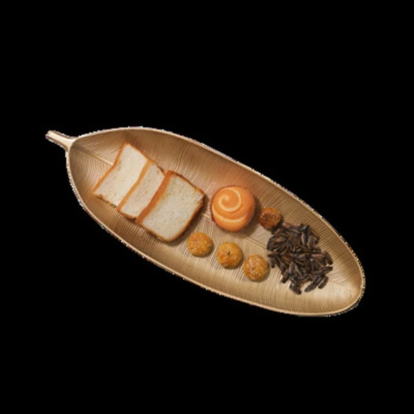 Nordic Gold Leaf Decorative Tray – Small Size
