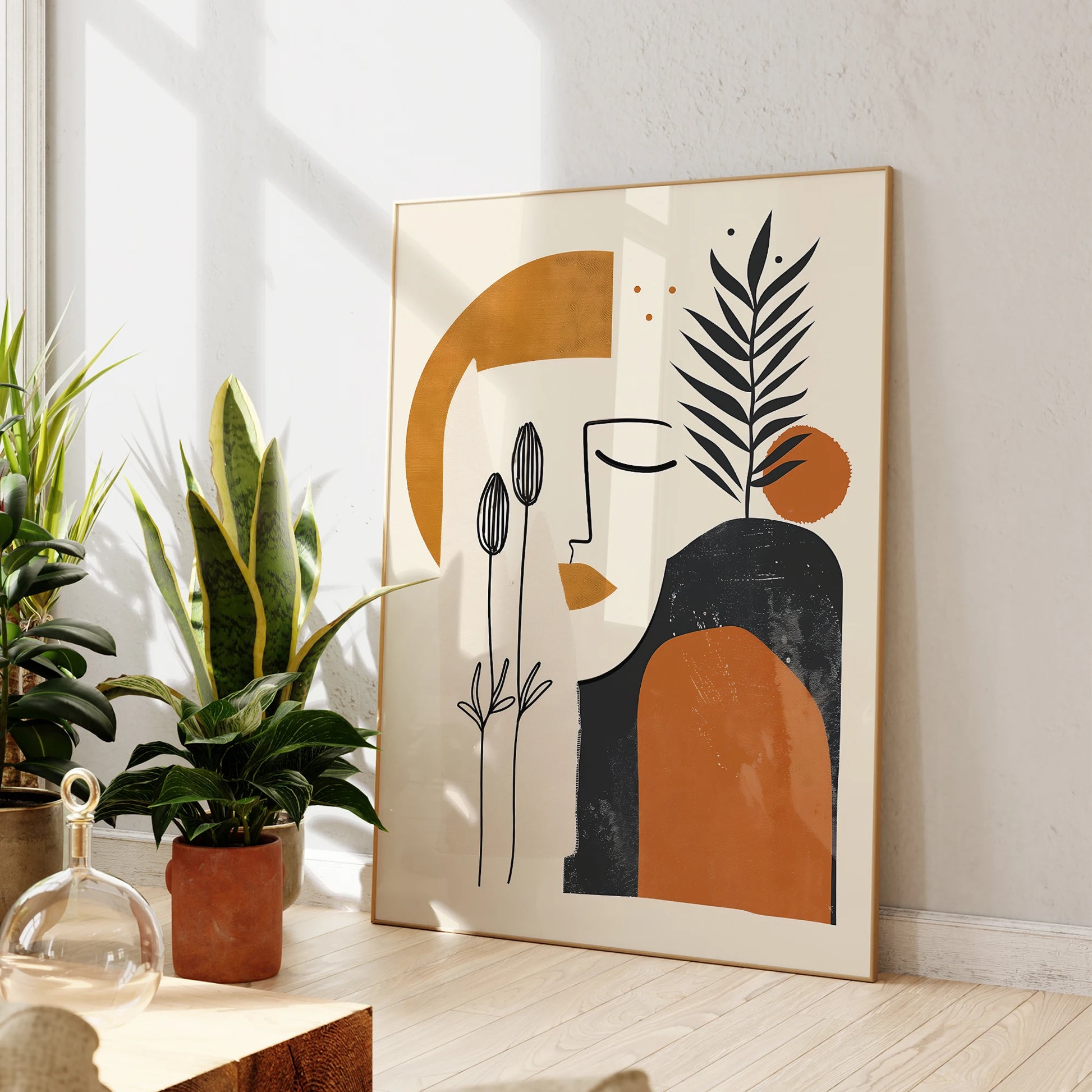 Modern Botanical Wall Art – Minimalist Abstract Plant Print