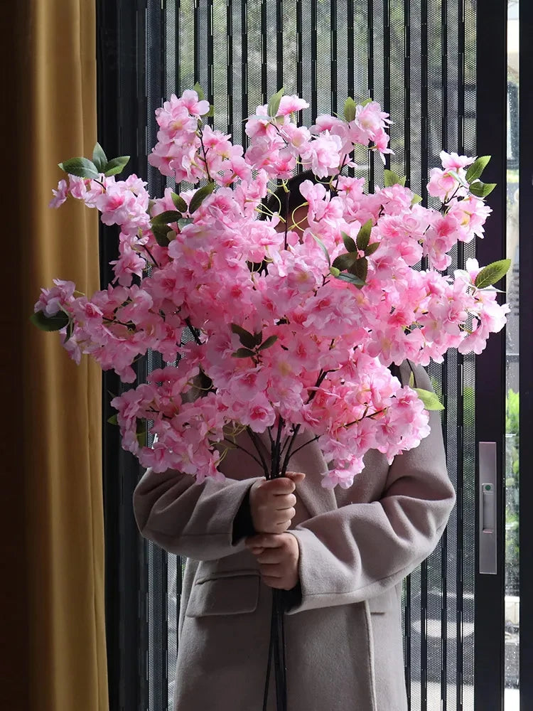 Artificial Cherry Blossom Branch – Soft Floral Decor for Living Room or Wedding