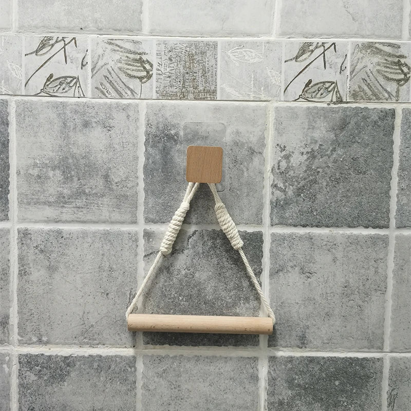 Wooden Wall-Mounted Toilet Paper Holder – Bathroom Accessory