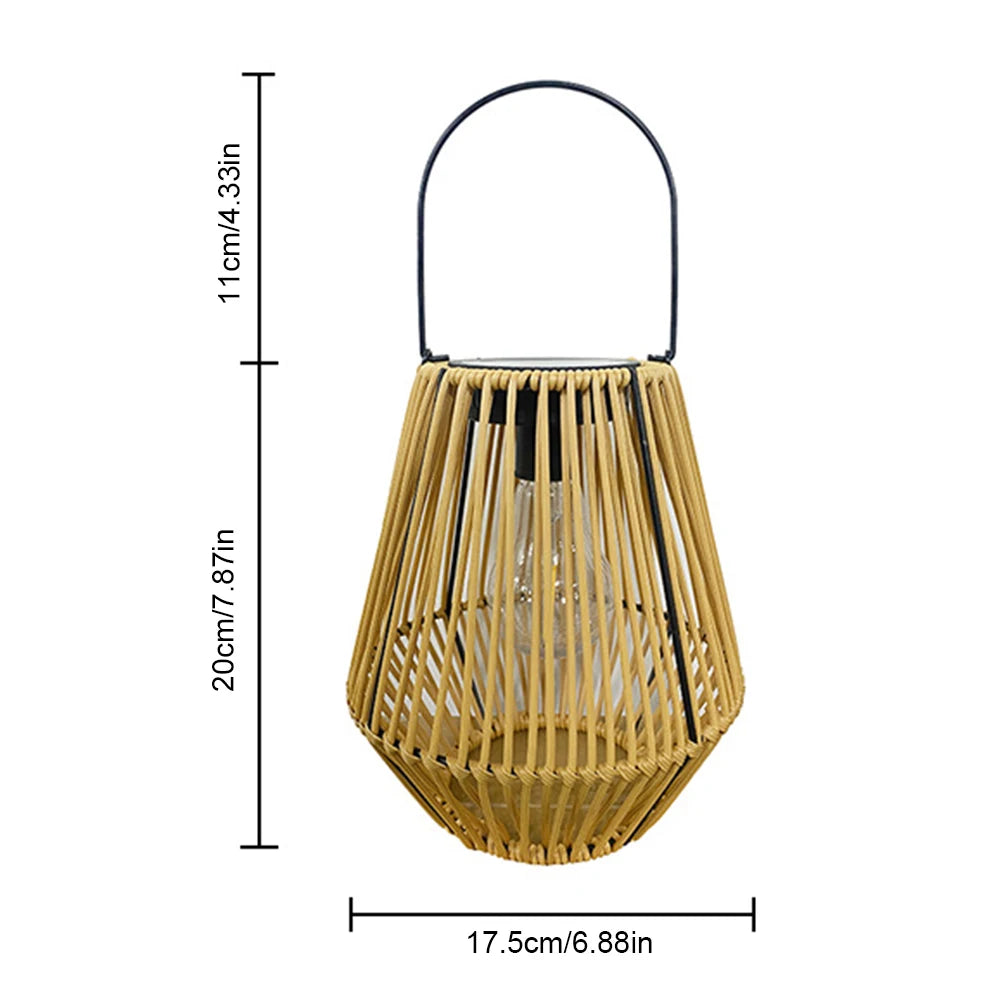 Large Rattan Solar Lantern Waterproof