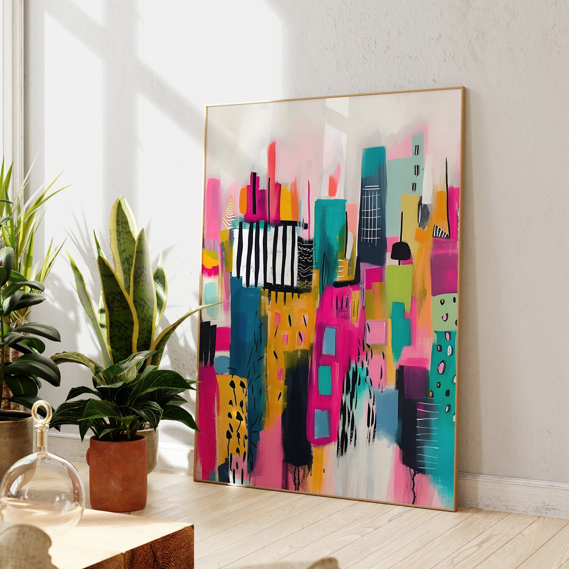 Modern Colorful Wall Art – Vibrant Canvas Prints for Living Room