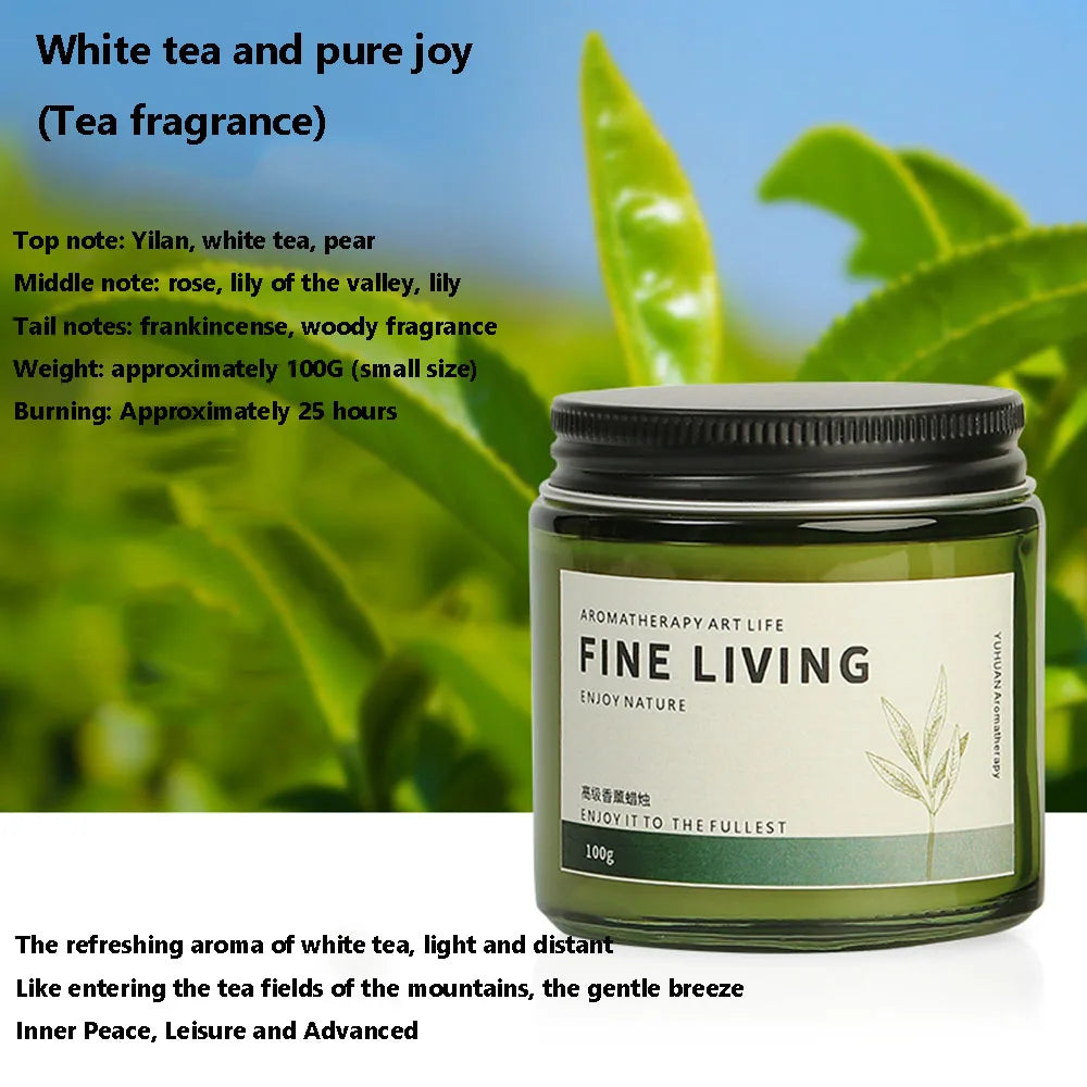 Green Glass Aromatherapy Candle  (White Tea, Velvet Rose, Coconut & More)